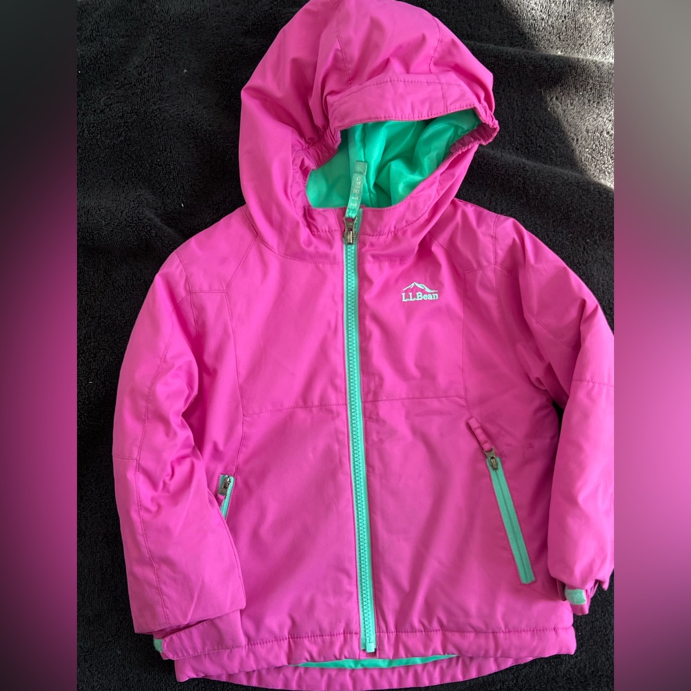 L.L.Bean Pink and Teal Hooded Jacket